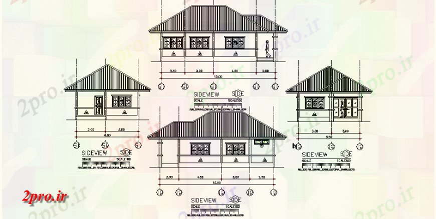 دانلود نقشه مسکونی  ، ویلایی ، آپارتمان  نما خارج از خانه تک طبقه اتوکد (کد128918)