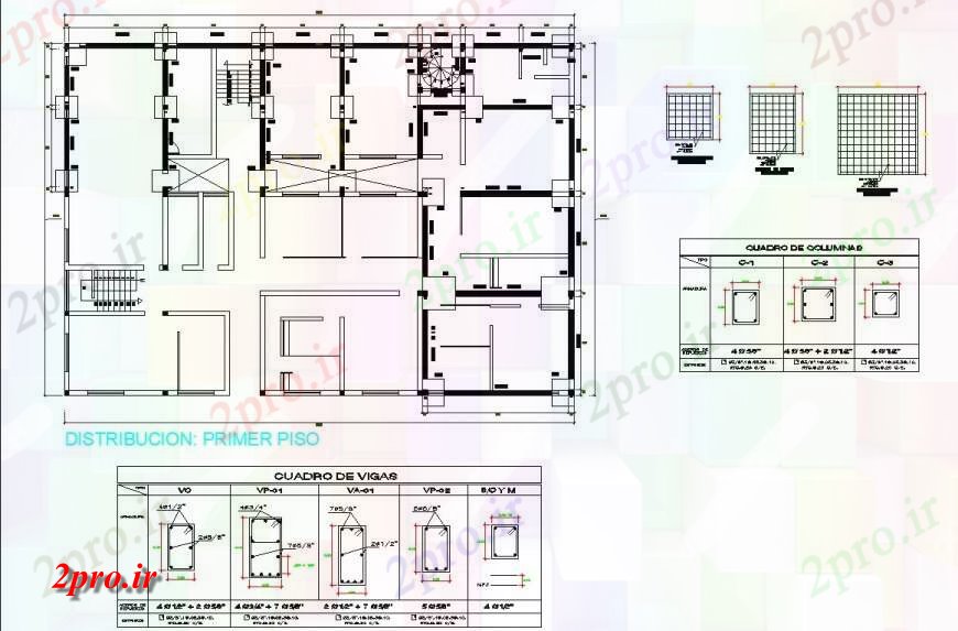 دانلود نقشه جزئیات ستون جزئیات ستون رسم ساخت و ساز  (کد128967)