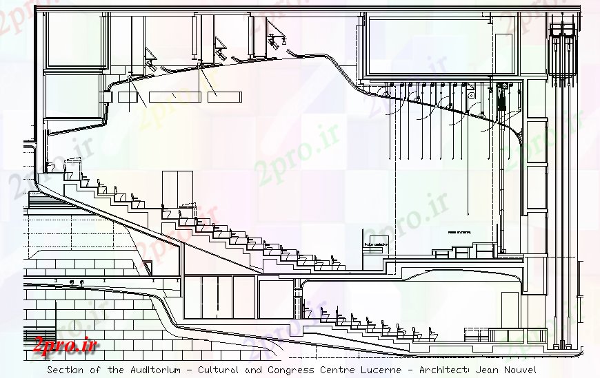 دانلود نقشه  ساختمان دولتی ، سازمانی سالن و کنگره فرهنگی مرکز نمای بیرونی مقطعی (کد128988)