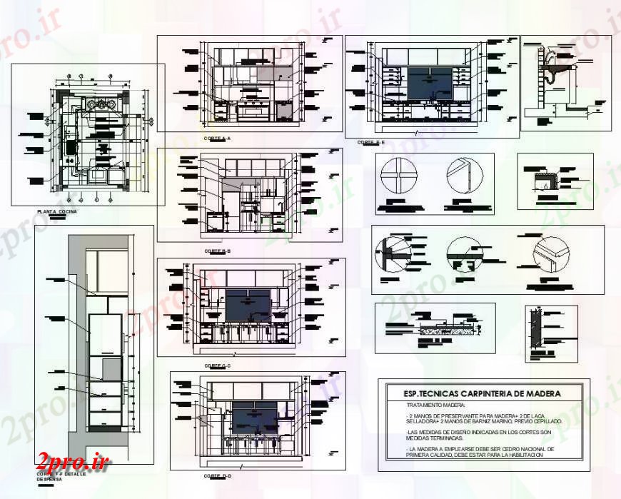 دانلود نقشه جزئیات طراحی ساخت آشپزخانه آشپزخانه داخلی جزئیات  طرحی بلوک ساختاری فرمت (کد129009)
