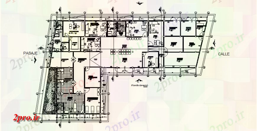 دانلود نقشه بیمارستان - درمانگاه - کلینیک جزئیات بیمارستان طراحی نمای بالا 21 در 34 متر (کد129079)