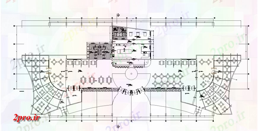 دانلود نقشه هتل - رستوران - اقامتگاه  طراحی رستوران در  اتوکد (کد129138)