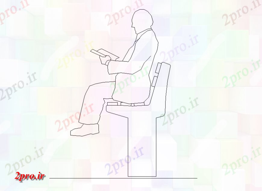 دانلود نقشه میز و صندلی طول بالا طرحی صندلی  چیدمان (کد129166)