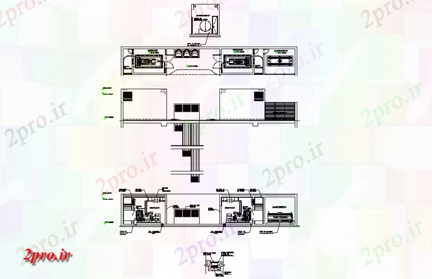 دانلود نقشه کارخانه صنعتی  ، کارگاه کارخانه برق با بخش و ژنراتور نصب و راه اندازی طراحی جزئیات  (کد129183)