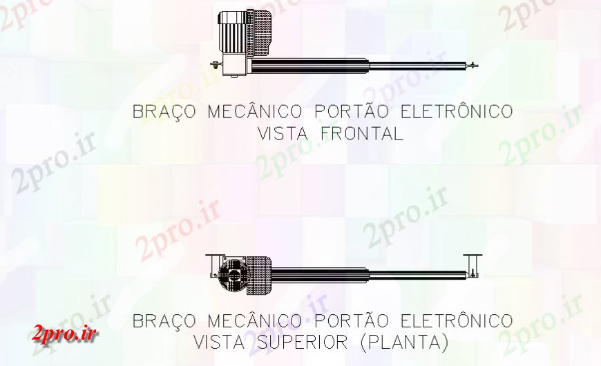 دانلود نقشه اتوماسیون و نقشه های برق مکانیک بازو جلو دروازه الکترونیکی و تماس را  (کد129208)