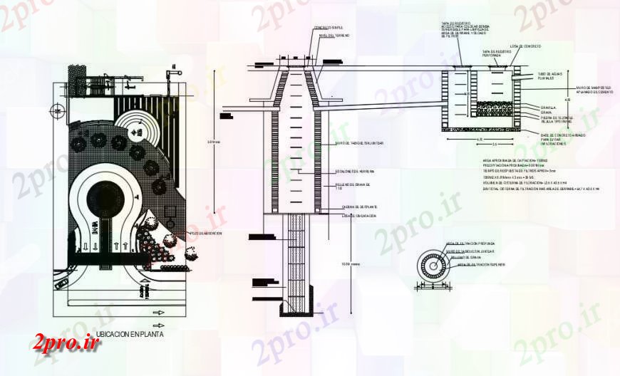 دانلود نقشه طراحی جزئیات ساختار جذب خوب و محل کارخانه  جزئیات  اتوکد (کد129230)