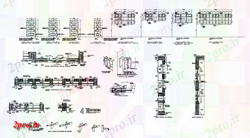 دانلود نقشه جزئیات طراحی در و پنجره  جزئیات ساخت و ساز درب طراحی  اتوکد (کد129250)