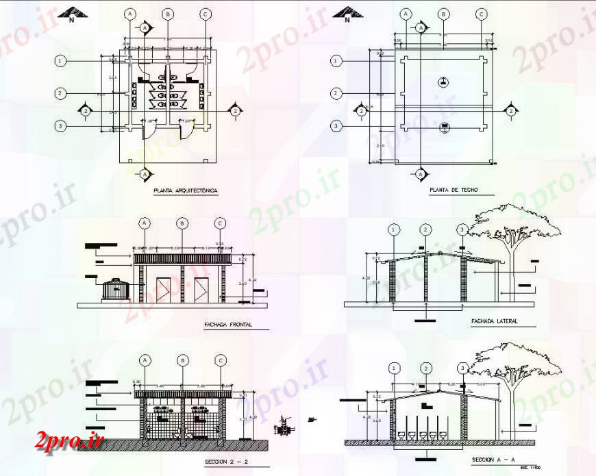 دانلود نقشه حمام مستر طرحی توالت عمومی و نما مقطعی طراحی 6 در 6 متر (کد129336)