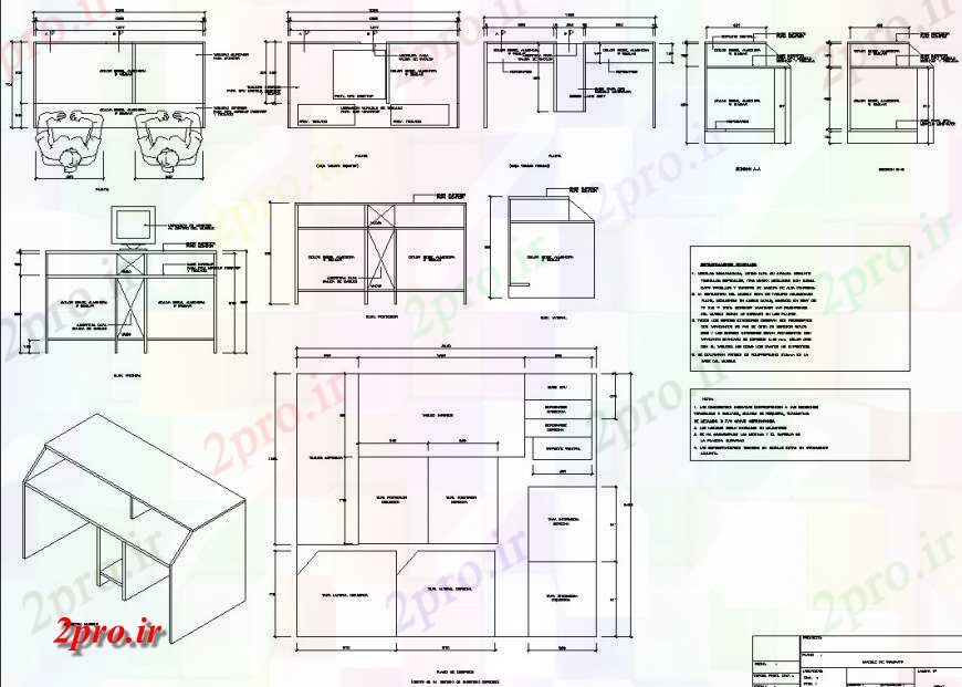 دانلود نقشه بلوک مبلمان دفتر کار طراحی میز طراحی  (کد129338)