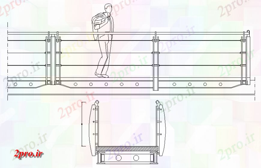 دانلود نقشه جزئیات ساخت پل نمای پل پایه و   مقابل طراحی جزئیات  (کد129374)