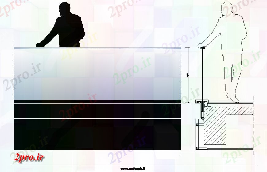 دانلود نقشه طراحی جزئیات ساختار کریستال دیوار جان پناه بخش سازنده جزئیات (کد129380)