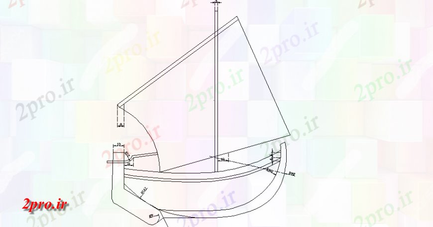 دانلود نقشه بلوک وسایل نقلیه بادبان قایق خلاق به طرف    (کد129427)