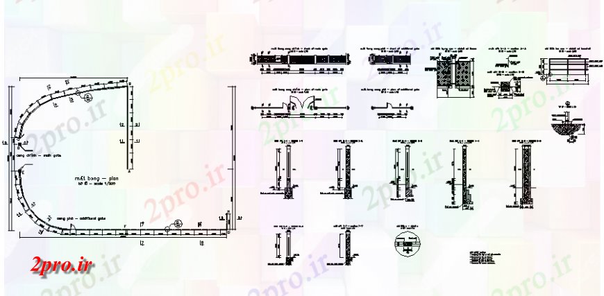 دانلود نقشه طراحی جزئیات ساختار گیت فلزی از خانه ساختار سازنده جزئیات 29 در 44 متر (کد129516)