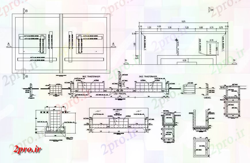 دانلود نقشه طراحی جزئیات تقویت کننده جزئیات آرماتور  بلوک ساخت و ساز  (کد129536)