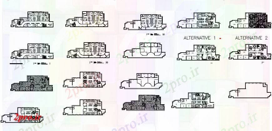 دانلود نقشه ساختمان اداری - تجاری - صنعتی طبقه دفتر شرکت طرحی مفهومی جزئیات 12 در 34 متر (کد129552)