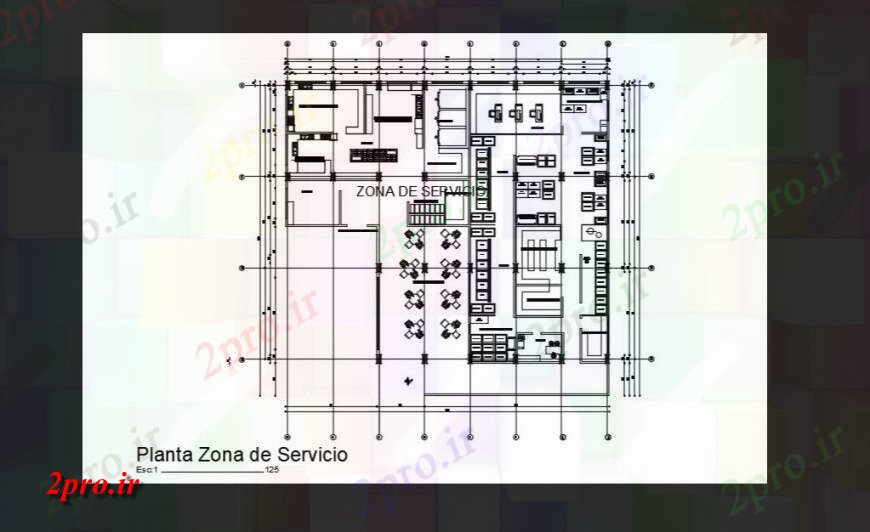 دانلود نقشه بیمارستان - درمانگاه - کلینیک خدمات بیمارستان منطقه جزئیات اتوکد 23 در 38 متر (کد129579)