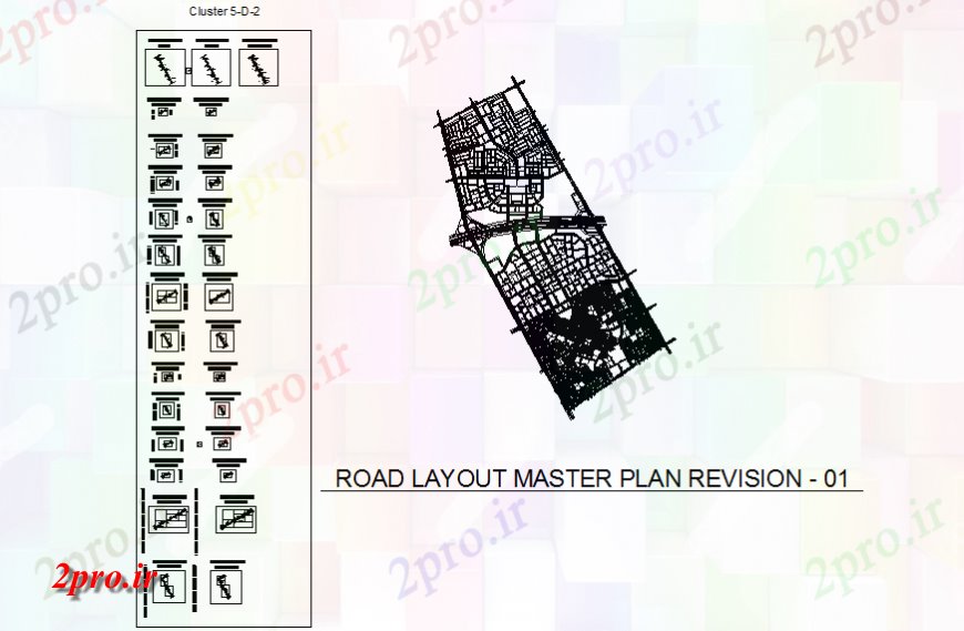 دانلود نقشه جزئیات جاده سازی جزئیات جاده طرحی جامع طرحی با محدود کردن سنگ  (کد129584)