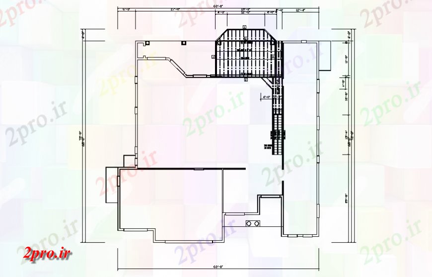 دانلود نقشه طراحی جزئیات ساختار ساختار طرحی فریم طبقه پنجم جزئیات (کد129591)