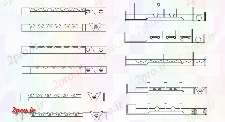 دانلود نقشه جزئیات ساخت و ساز چند ترکیب دیوار  نما طراحی جزئیات (کد129677)