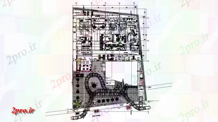 دانلود نقشه بیمارستان - درمانگاه - کلینیک طراحی بیمارستان طراحی اتوکد 29 در 34 متر (کد129701)