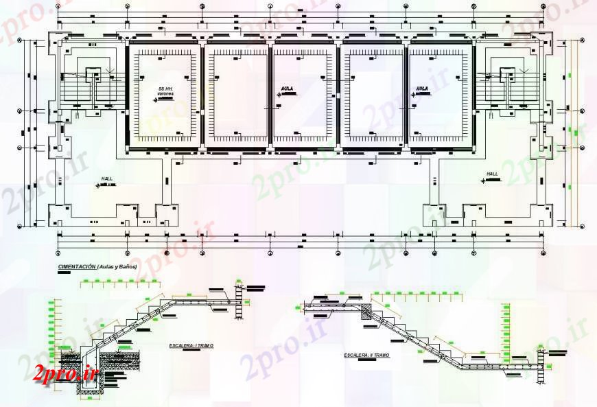 دانلود نقشه طراحی اتوکد پایه جای پای ساختمان تجاری طراحی  (کد129702)