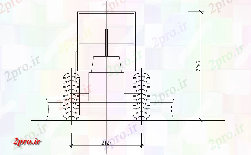 دانلود نقشه بلوک وسایل نقلیه نما بازگشت  غشاء کامیون (کد129709)