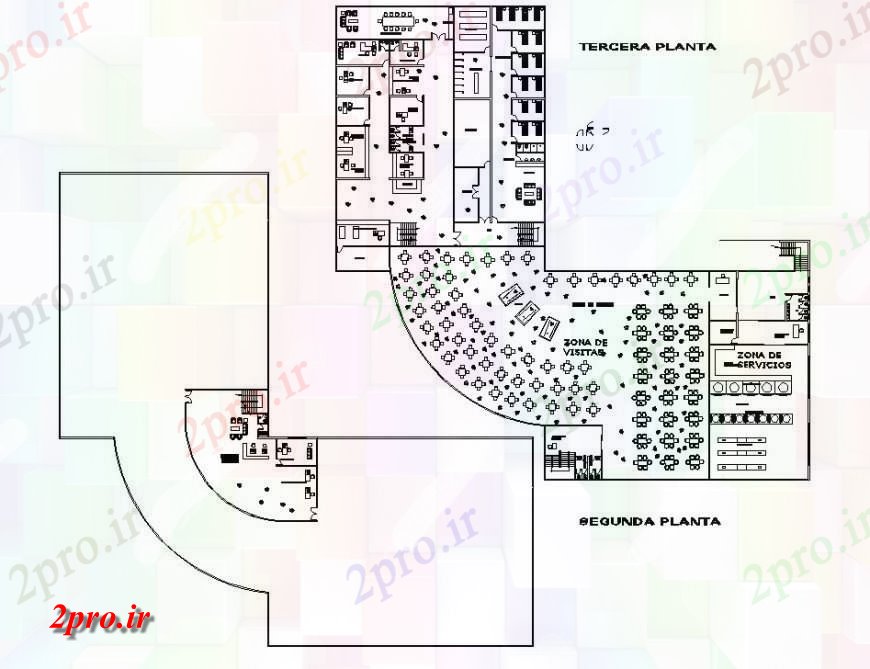 دانلود نقشه ساختمان دولتی ، سازمانی بخش زندان منفجر طراحی از منطقه ناهار خوری 13 در 78 متر (کد129743)