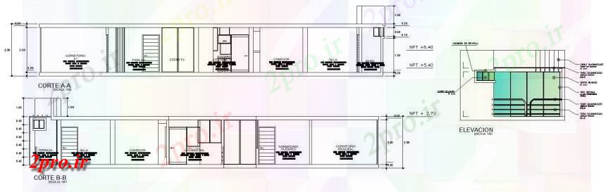 دانلود نقشه مسکونی  ، ویلایی ، آپارتمان  BHK یا بخش ساختمان خوابگاه طراحی  (کد129756)