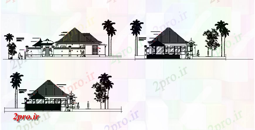 دانلود نقشه مسکونی  ، ویلایی ، آپارتمان  نمای مهمان  طرحی خانه  جزئیات (کد129768)