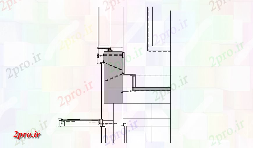 دانلود نقشه جزئیات طراحی در و پنجره  بخش قفل درب سیستم جزئیات (کد129805)