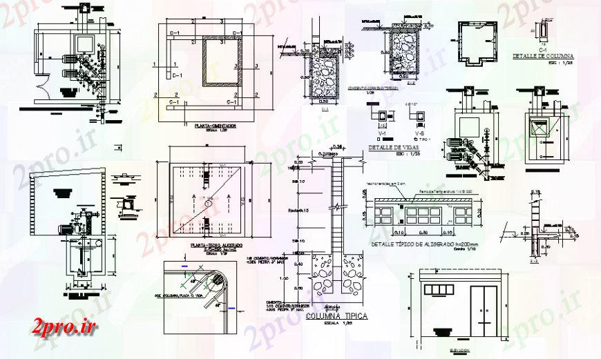 دانلود نقشه جزئیات لوله کشی سیسترنا 250m3 طرحی و بخش جزئیات (کد129828)