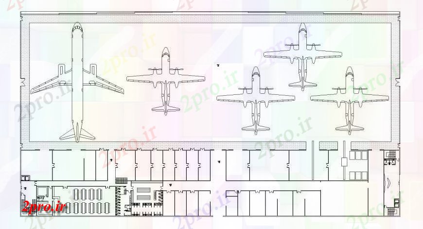 دانلود نقشه فرودگاه پناهنگاه بالای صفحه  طراحی طرحی جزئیات  اتوکد (کد129910)