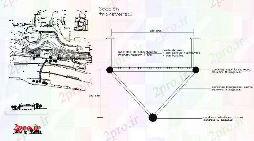 دانلود نقشه جزئیات ساخت پل پل عابر نما، بخش و ساخت و ساز جزئیات (کد129945)