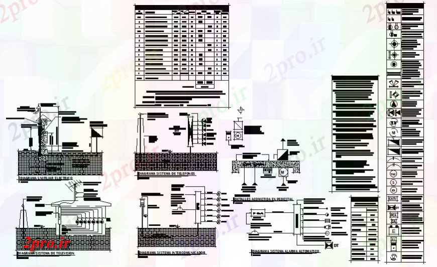 دانلود نقشه برق مسکونی جزئیات سیستم نصب و راه اندازی برق از یک خانواده خانه 5 در 11 متر (کد130016)