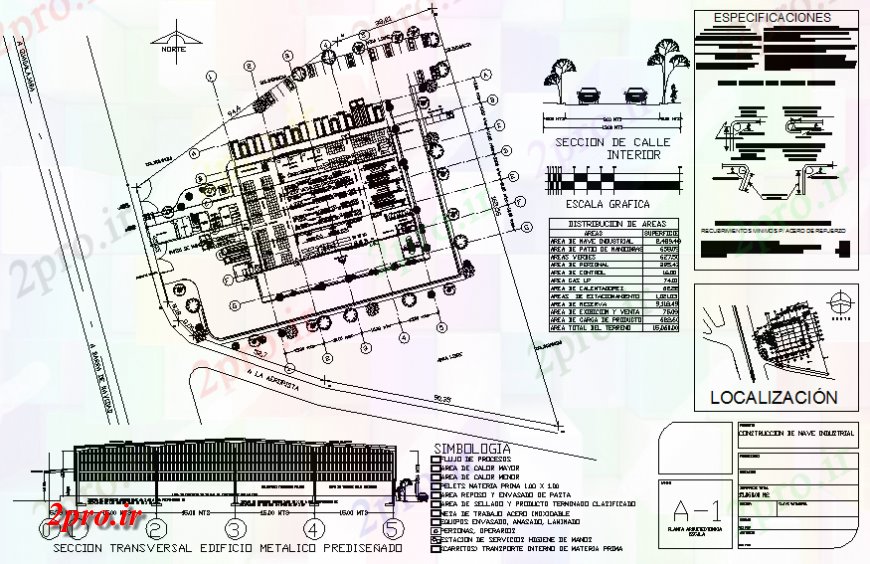 دانلود نقشه کارخانه صنعتی  ، کارگاه جزئیات طرحی توزیع کارخانه صنعتی  ، کارگاه با بخش عرضی فلزی ساختمان و خودکار  جزئیات (کد130017)