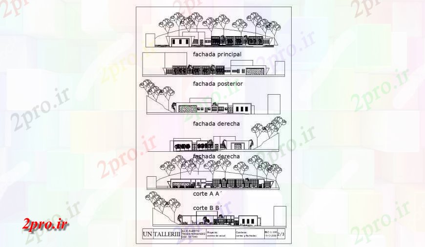 دانلود نقشه مسکونی ، ویلایی ، آپارتمان خانههای ویلایی طراحی طراحی نما معماری اتوکد 38 در 48 متر (کد130049)