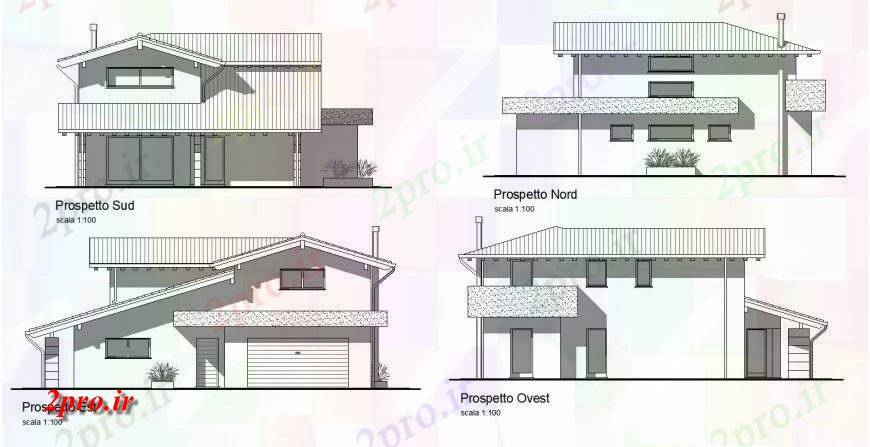 دانلود نقشه مسکونی ، ویلایی ، آپارتمان نما سایه ویلا طراحی اتوکد 31 در 37 متر (کد130061)