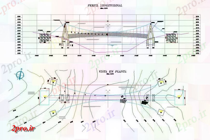 دانلود نقشه جزئیات ساخت پل طرحی جزئیات سازه پل و نما بلوک ساختاری (کد130062)