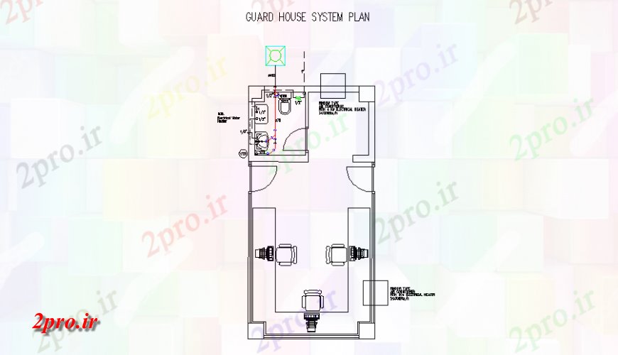 دانلود نقشه مسکونی ، ویلایی ، آپارتمان گارد خانه طراحی 4 در 8 متر (کد130074)