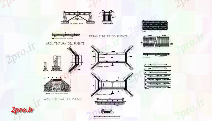دانلود نقشه جزئیات ساخت پل طراحی جزئیات ساخت و ساز پل کاذب اتوکد (کد130101)