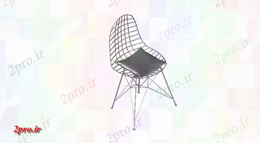 دانلود نقشه میز و صندلی صندلی ایزومتریک  طراحی (کد130102)