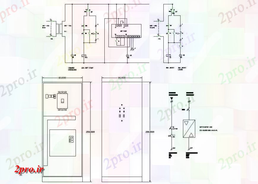 دانلود نقشه طراحی داخلی جزئیات تابلو برق  دو بعدی    طرحی  (کد130113)