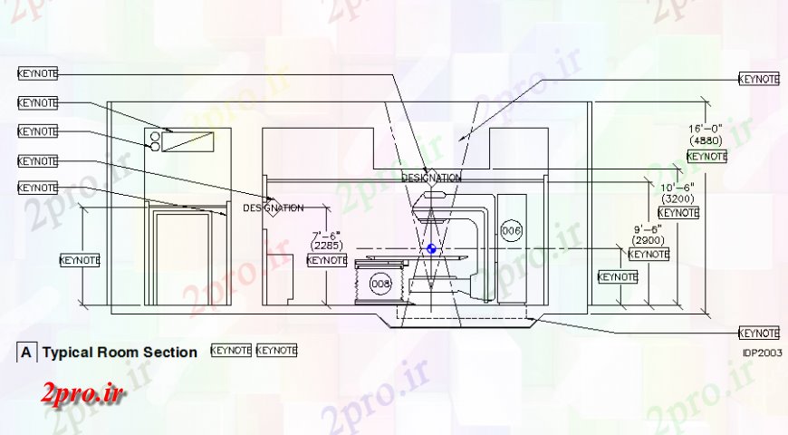 دانلود نقشه کارخانه صنعتی  ، کارگاه بخش اتاق معمولی جزئیات (کد130122)