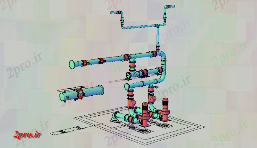 دانلود نقشه جزئیات لوله کشی  جزئیات لوله کشی (کد130141)