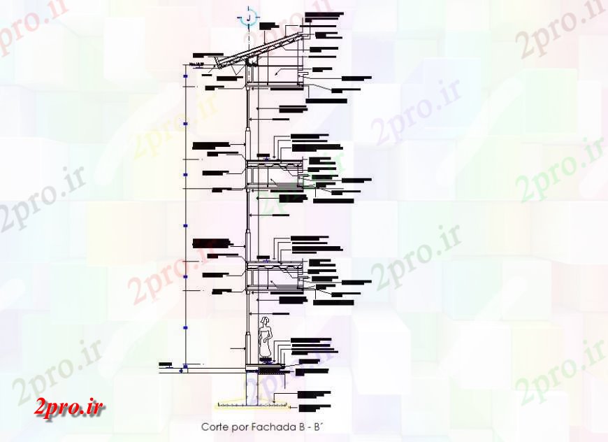 دانلود نقشه جزئیات ساخت و ساز بخش دیوار جزئیات طرحی بلوک ساختاری  (کد130176)