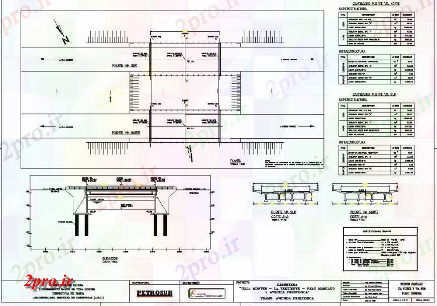 دانلود نقشه جزئیات میلگرد گذاریطرحی پل ساختار جزئیات RCC و نما طرحی بلوک  (کد130177)