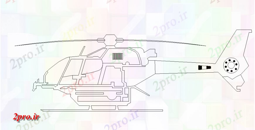 دانلود نقشه بلوک وسایل نقلیه طراحی نما هلیکوپتر بلوک (کد130239)