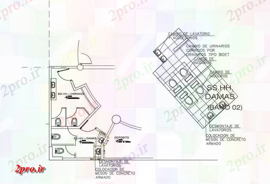 دانلود نقشه حمام مستر جزئیات نصب و راه اندازی بهداشتی  دفتر طراحی جزئیات  (کد130291)