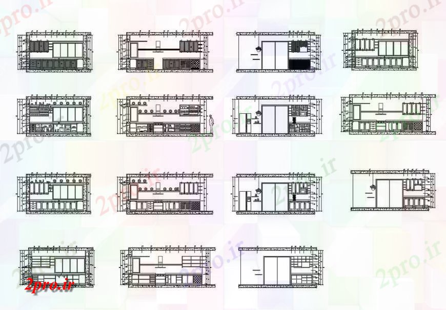 دانلود نقشه آشپزخانه چوب آشپزخانه نما، بخش قابل ثبت  و جزئیات طرح (کد130292)