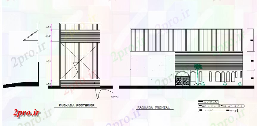 دانلود نقشه مسکونی  ، ویلایی ، آپارتمان  توله خانه نما جزئیات (کد130355)